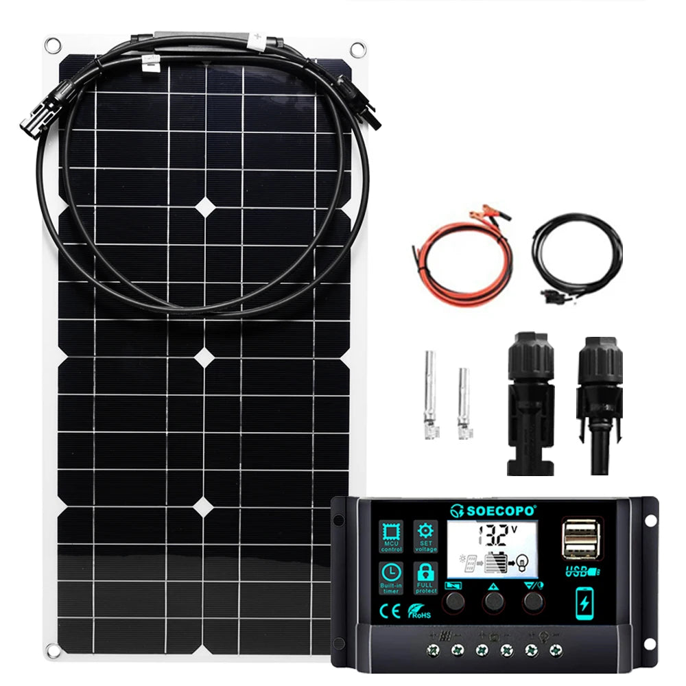 100A Flexible Monocrystalline Silicon Solar Panel Kit