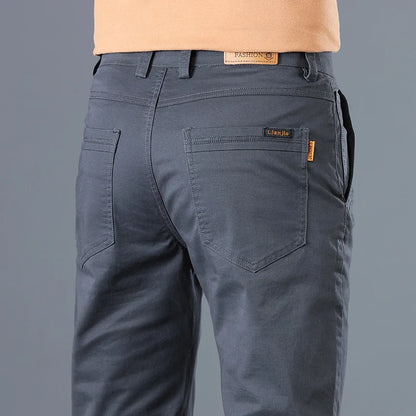 Men's Stretch Cotton Straight Cargo Formal Pants
