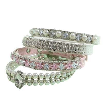 Bunte, verstellbare Halskette mit Kätzchenmotiv – Perlen-Katzenhalsband 