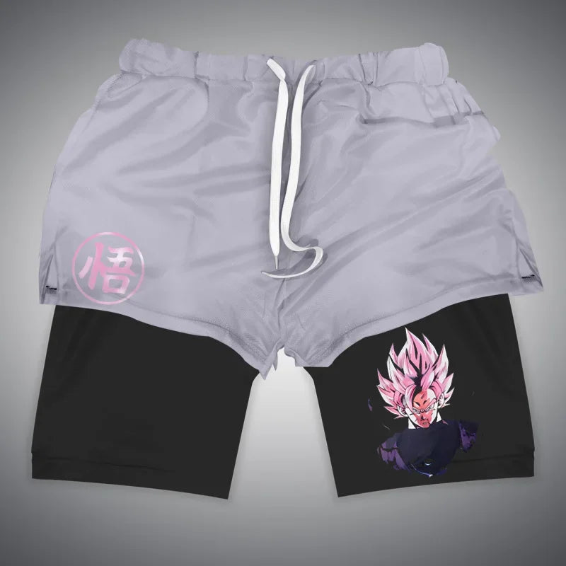 Dragon Ball & One Piece Anime Print Gym Shorts