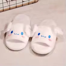 Movable Ears Cartoon Kawaii Cute Cotton Slippers Melody Kuromi Plush Plushie Shoes Home Indoor Slippers