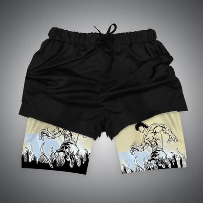 Dragon Ball & One Piece Anime Print Gym Shorts