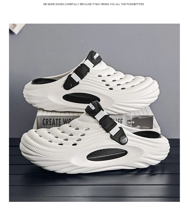 Baotou sabots pantoufles d'été à semelles épaisses