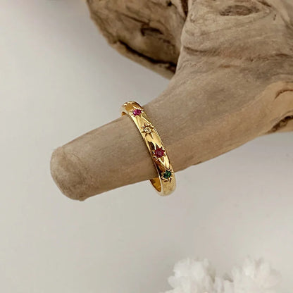 Bagues de fiançailles ouvertes en zircon géométrique pour femmes