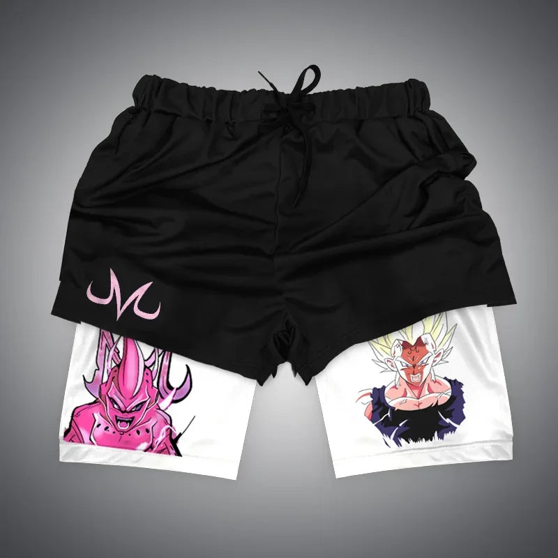 Dragon Ball & One Piece Anime Print Gym Shorts