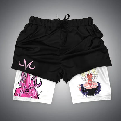 Dragon Ball & One Piece Anime Print Gym Shorts