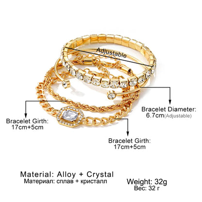 Crystal Shiny Adjustable Bracelets for Women