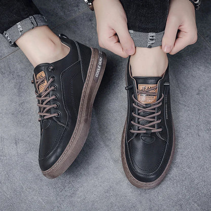 Lightweight Driving Leather Men's Outdoor Sneakers