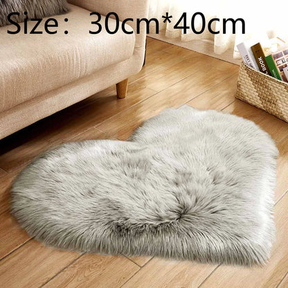 Heart Shaped Anti-Slip Faux Fur Rugs