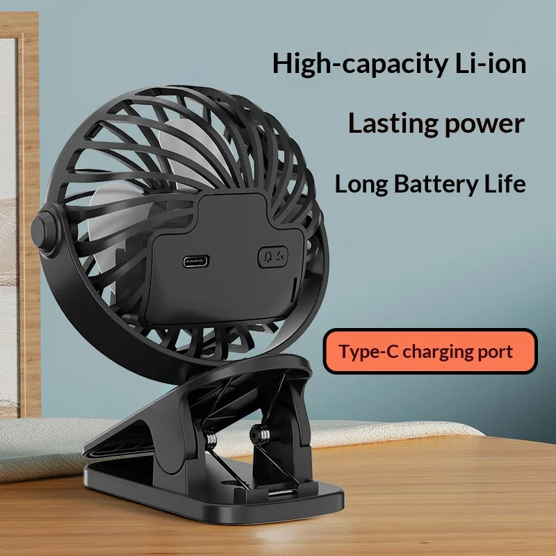Outdoor Camping Rechargeable Clip Fan