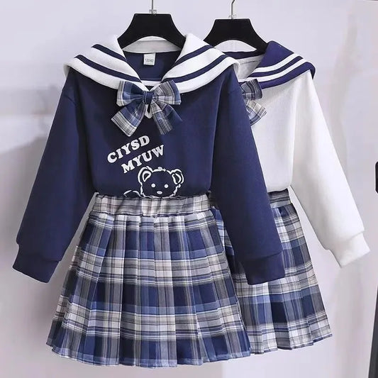 Costume d'uniforme JK d'automne pour filles juniors, pour enfants de 3 à 15 ans