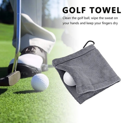 Black Microfiber Golf Towel