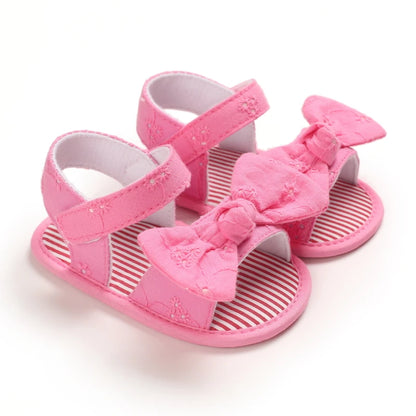 Baby Mädchen Sandalen mit Schleife, atmungsaktiv, flach, Prinzessin, weiche Sohle