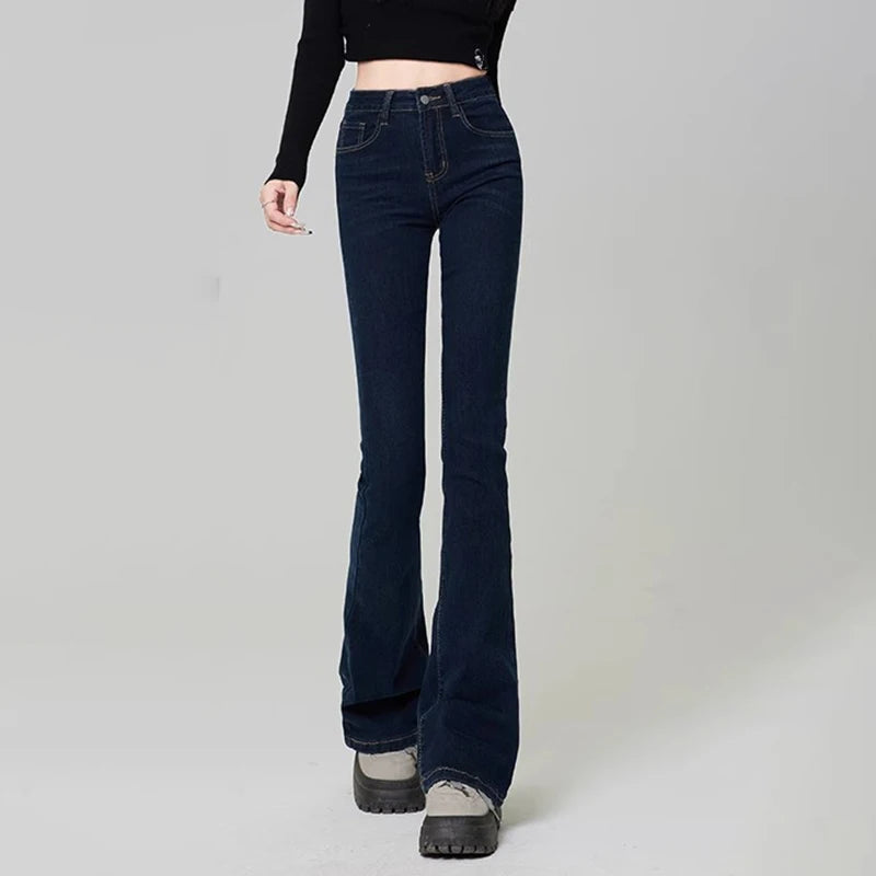 Jean slim évasé en denim High Street pour femme