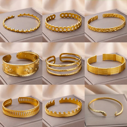Gold-Plated Stainless Steel Bracelet for Women