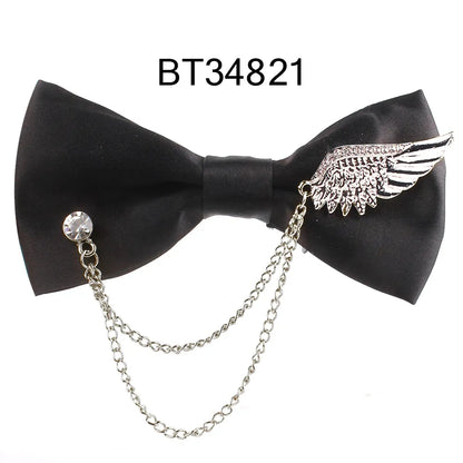 Black Metal Decorated Bowtie for Men