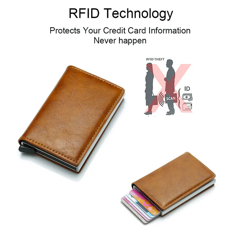 Sleek RFID Carbon Fiber Aluminum Wallet