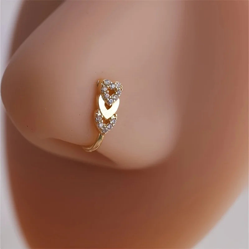 9-teiliges Set mit künstlichen Nasenringen für Damen – Nasenmanschetten ohne Piercing