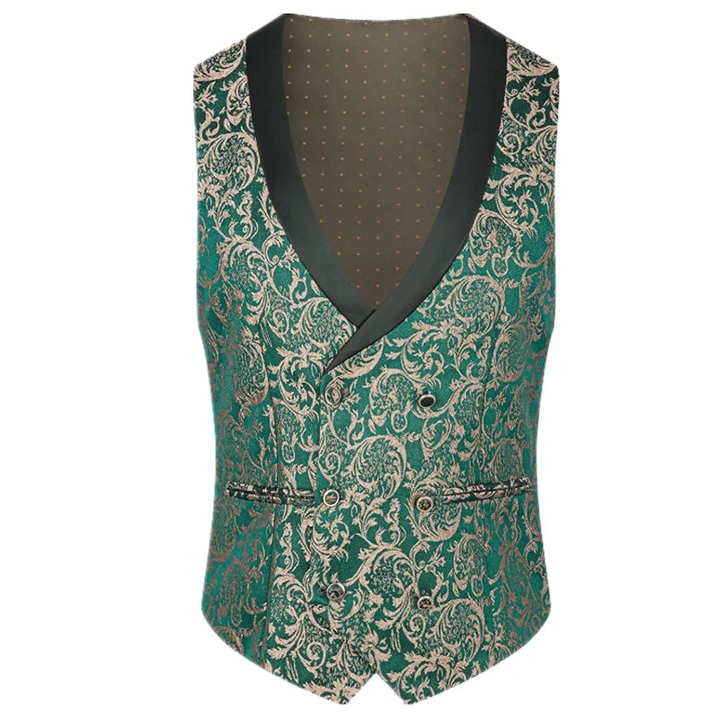 Costume de mariage 3 pièces pour homme en jacquard haute densité