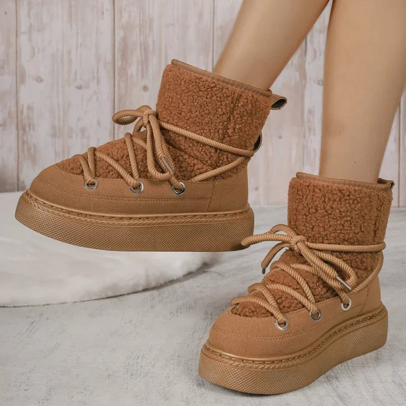 Women's Plush Thick Soled Winter Snow Boots