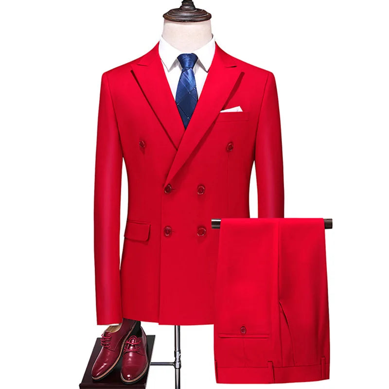 Men's Regular Length Flat 2 Pcs Business/Wedding Suit Set