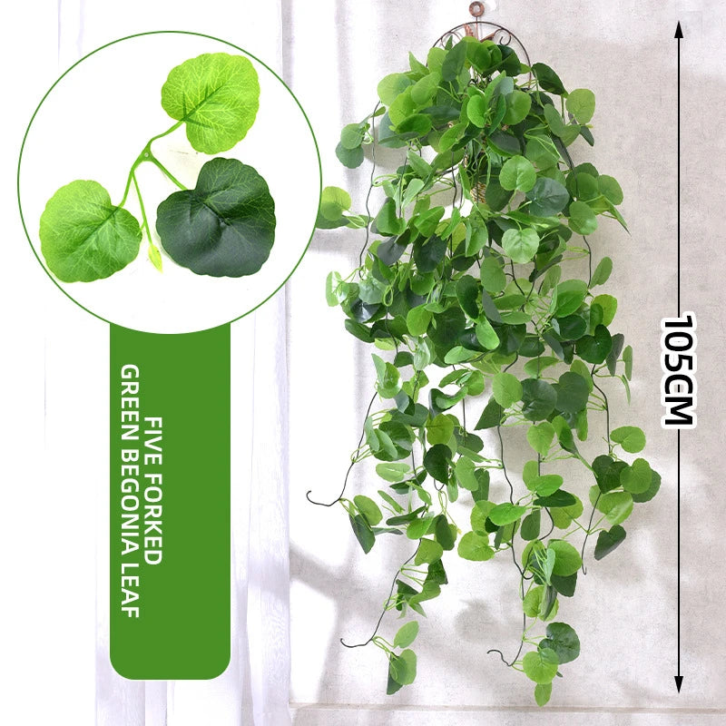 Artificial Hanging Plant Fake Ivy Leaves Vine Porch Garden Pot Indoor Outdoor Decor