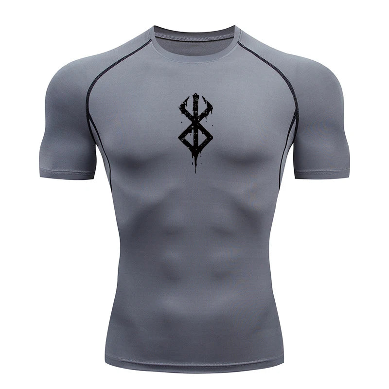 Kurzarm-Kompressionsshirt für Herren – Sportliches Rashguard-T-Shirt für Fitnessstudio und Training