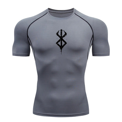 Kurzarm-Kompressionsshirt für Herren – Sportliches Rashguard-T-Shirt für Fitnessstudio und Training