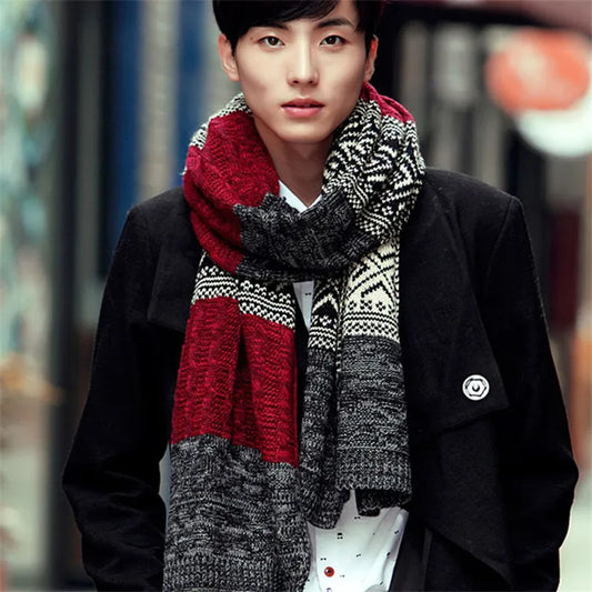 Men's Knitted Wool Winter Scarf