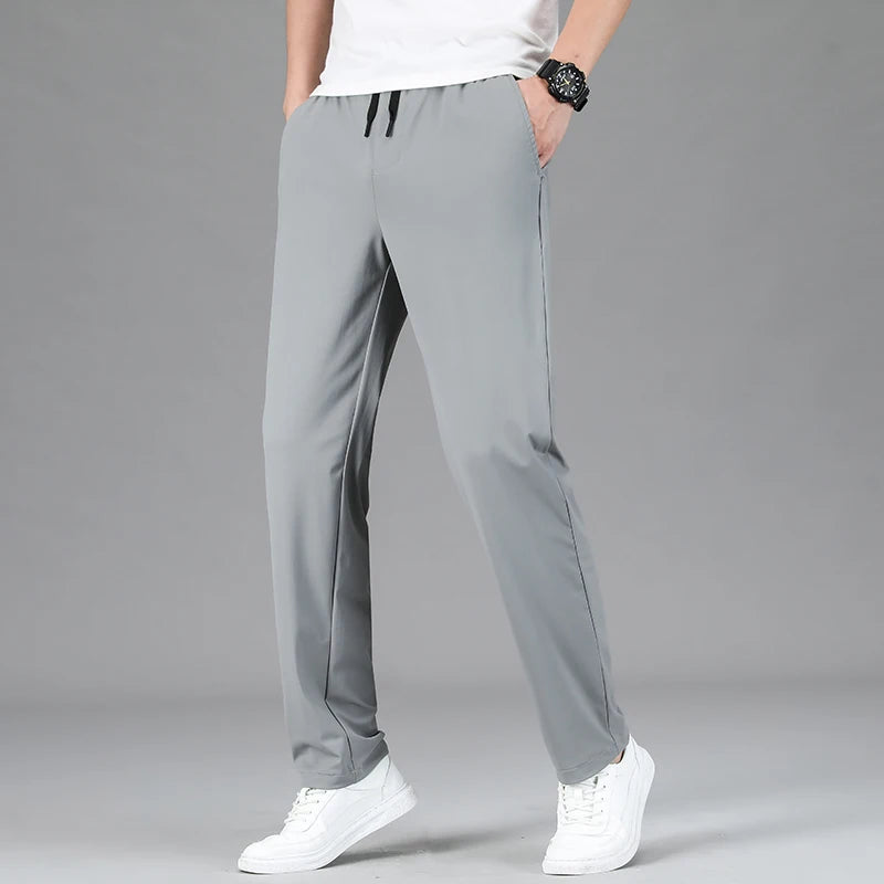 Men’s Ice Silk Quick Dry Pants – Lightweight Breathable Summer Casual Sweatpants