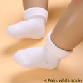 4pairs white socks