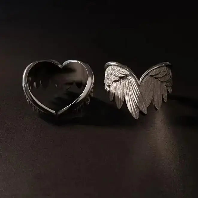 Unisex Gothic Adjustable Angel Wings Ring