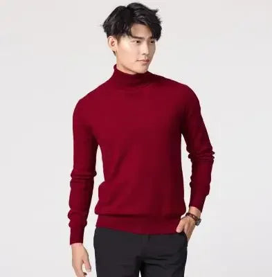 Pull col roulé en cachemire noir