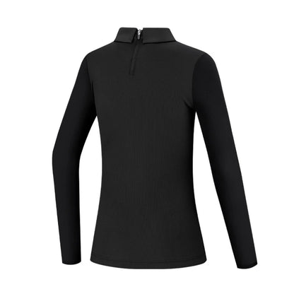 Breathable Long Sleeve Golf Tee with Back Zipper