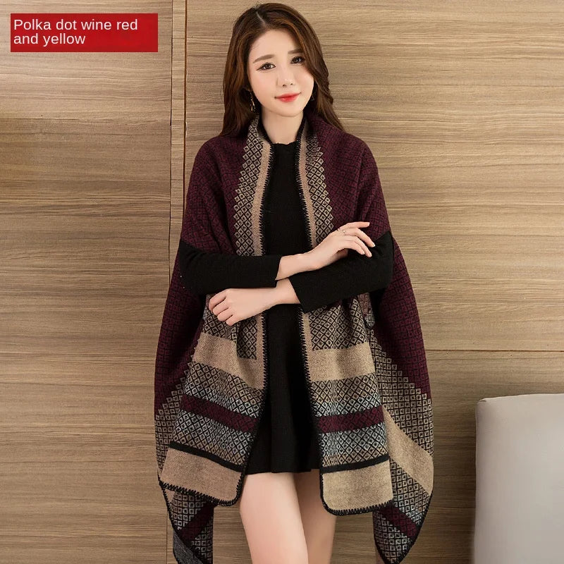 Women's Thickened Cashmere High-end Autumn & Winter Shawl