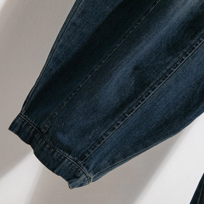 Women's High Elastic Waist Loose Harem Baggy Jeans