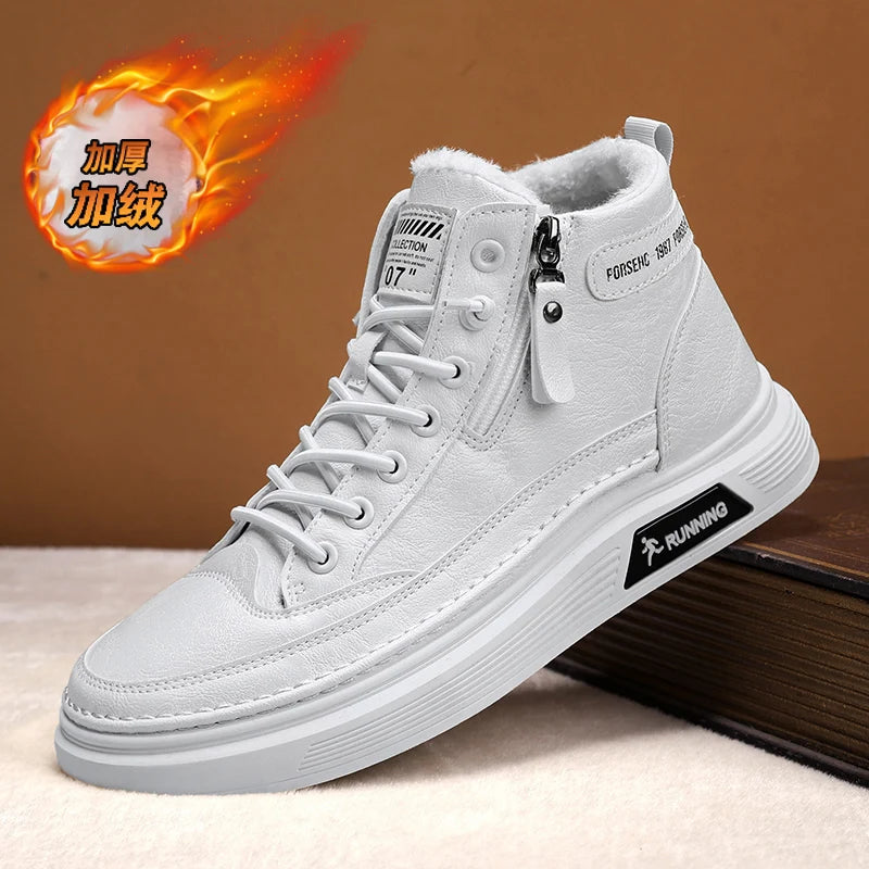 Mens Shoes - Warm Leather Sneakers