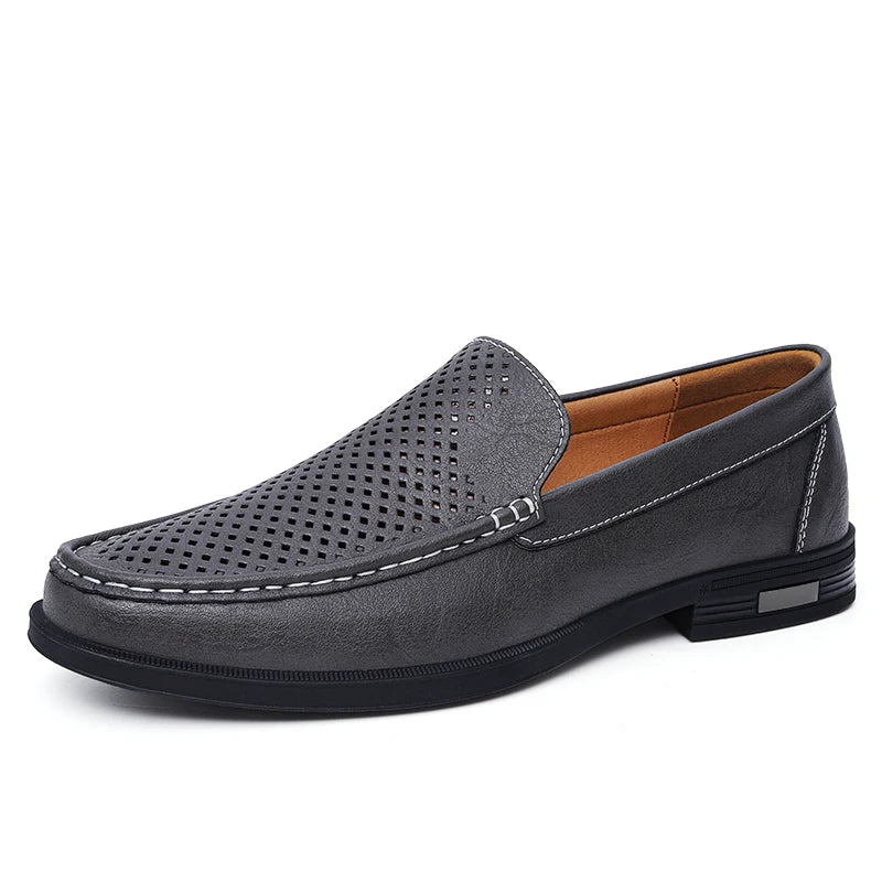 Mocassins habillés à enfiler en cuir véritable pour hommes