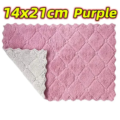 Fast-Drying Coral Velvet Kitchen Towels