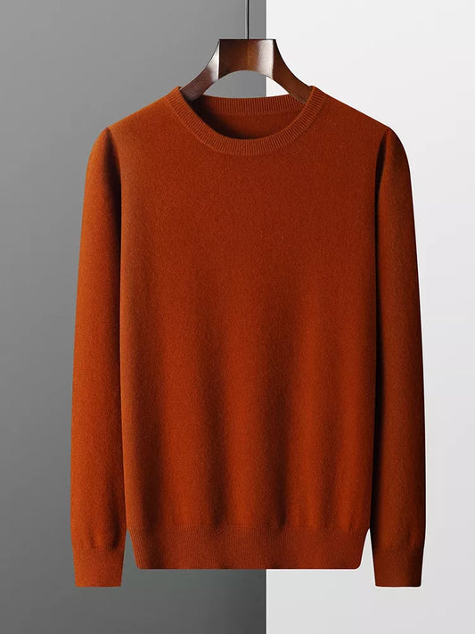 Men's Round Neck Pure Merino Wool Sweater