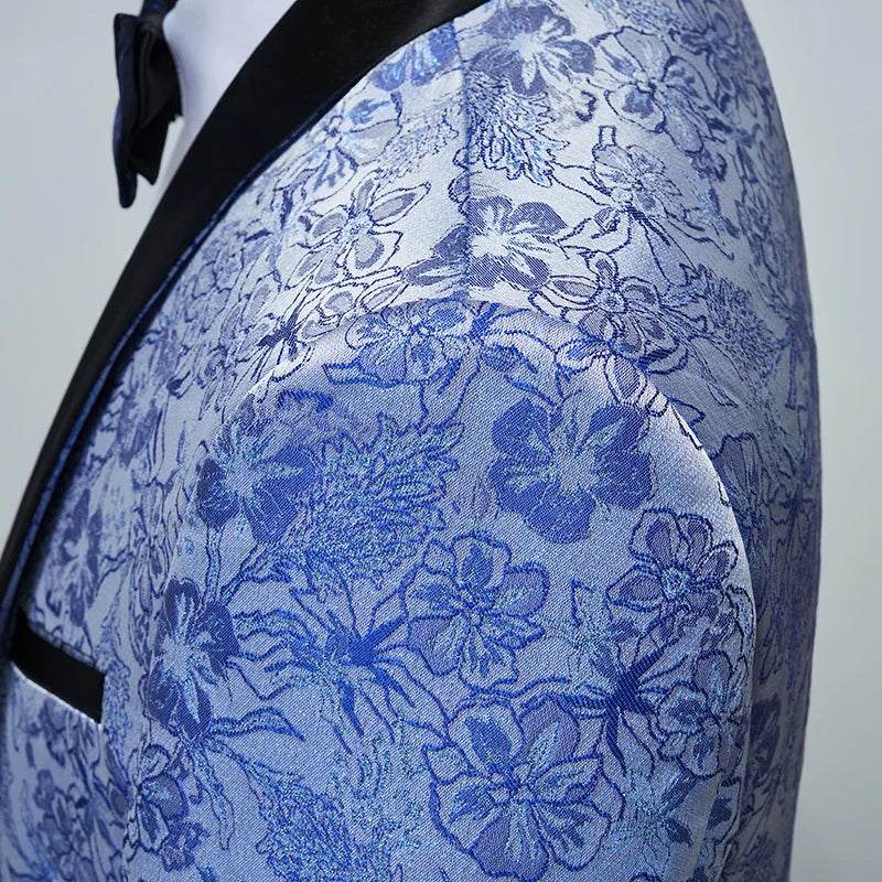 Men's Floral Three-Piece Evening Wedding Guest Dresses