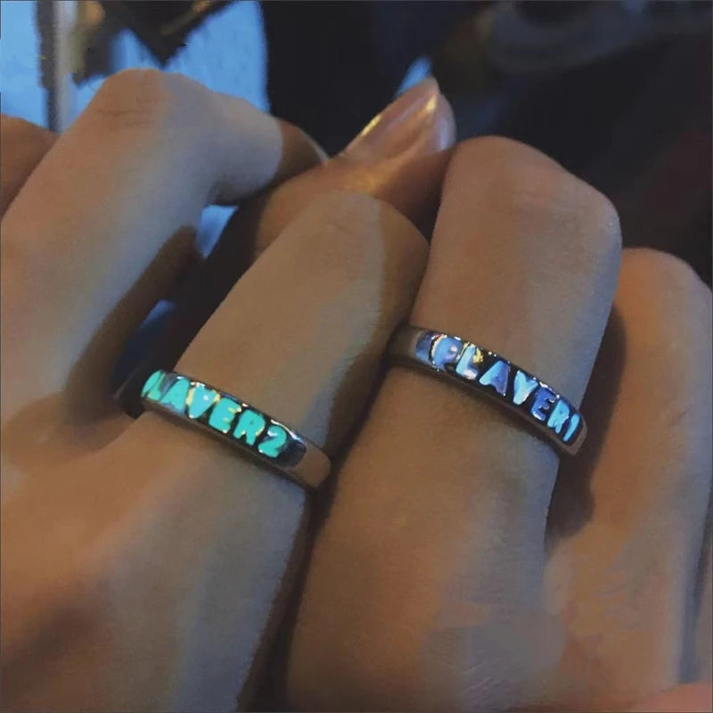 Heart Luminous Glowing Heart Gaming Couple Rings