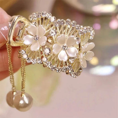 Chic Rhinestone Tassel Hair Claw