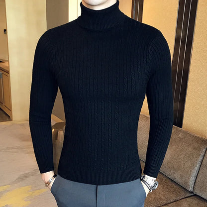 Slim Fit High Neck Turtleneck Sweater