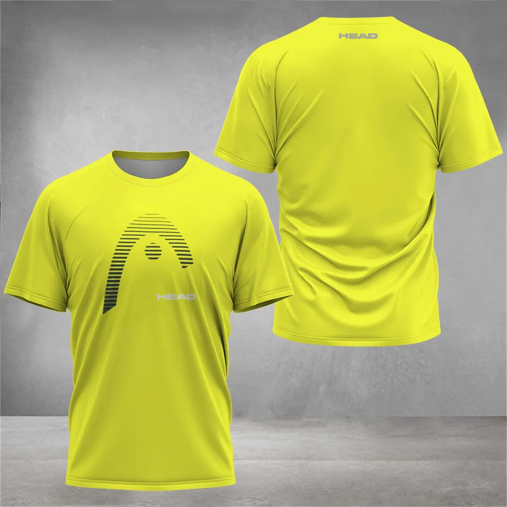 Chemise de tennis respirante imprimée de couleur unie pour hommes