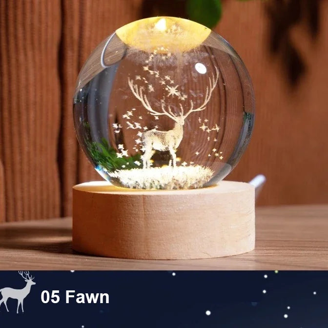 USB LED Galaxy Crystal Ball 3D Nightlight