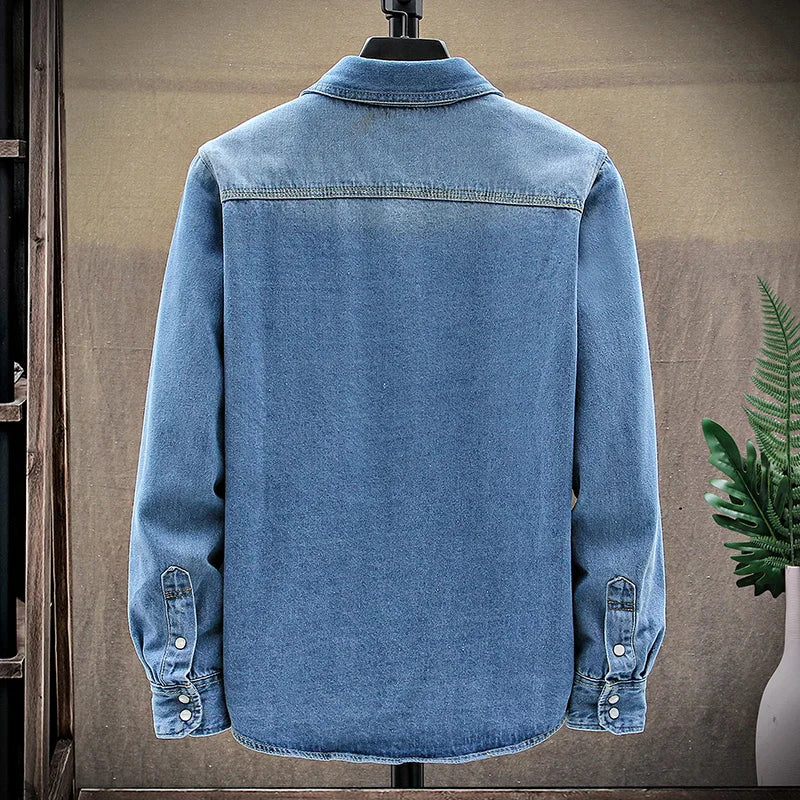 100% Cotton Long Sleeve Men Denim Shirts