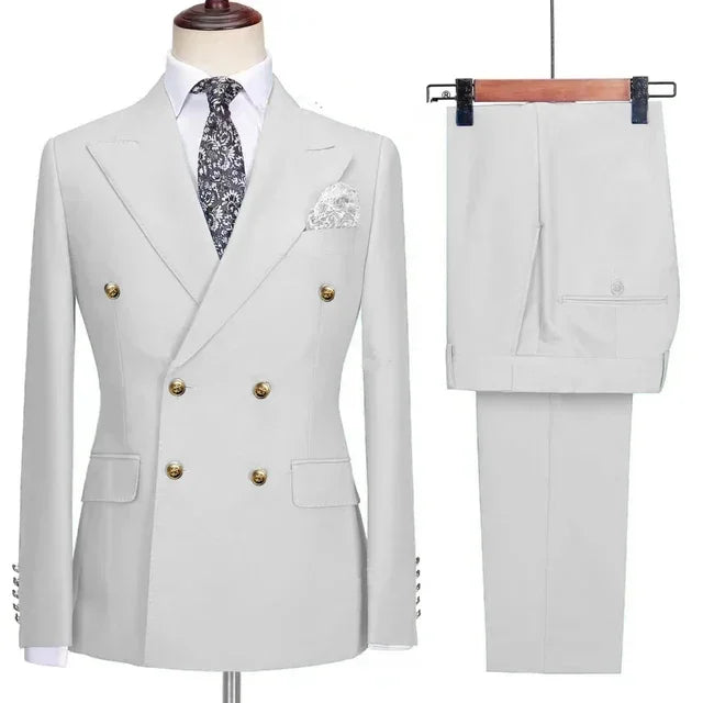 Costumes de mariage formels pour hommes avec revers cranté