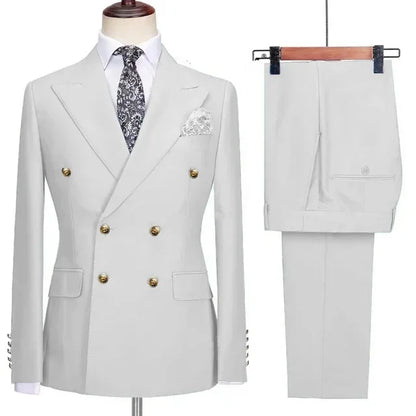 Costumes de mariage formels pour hommes avec revers cranté