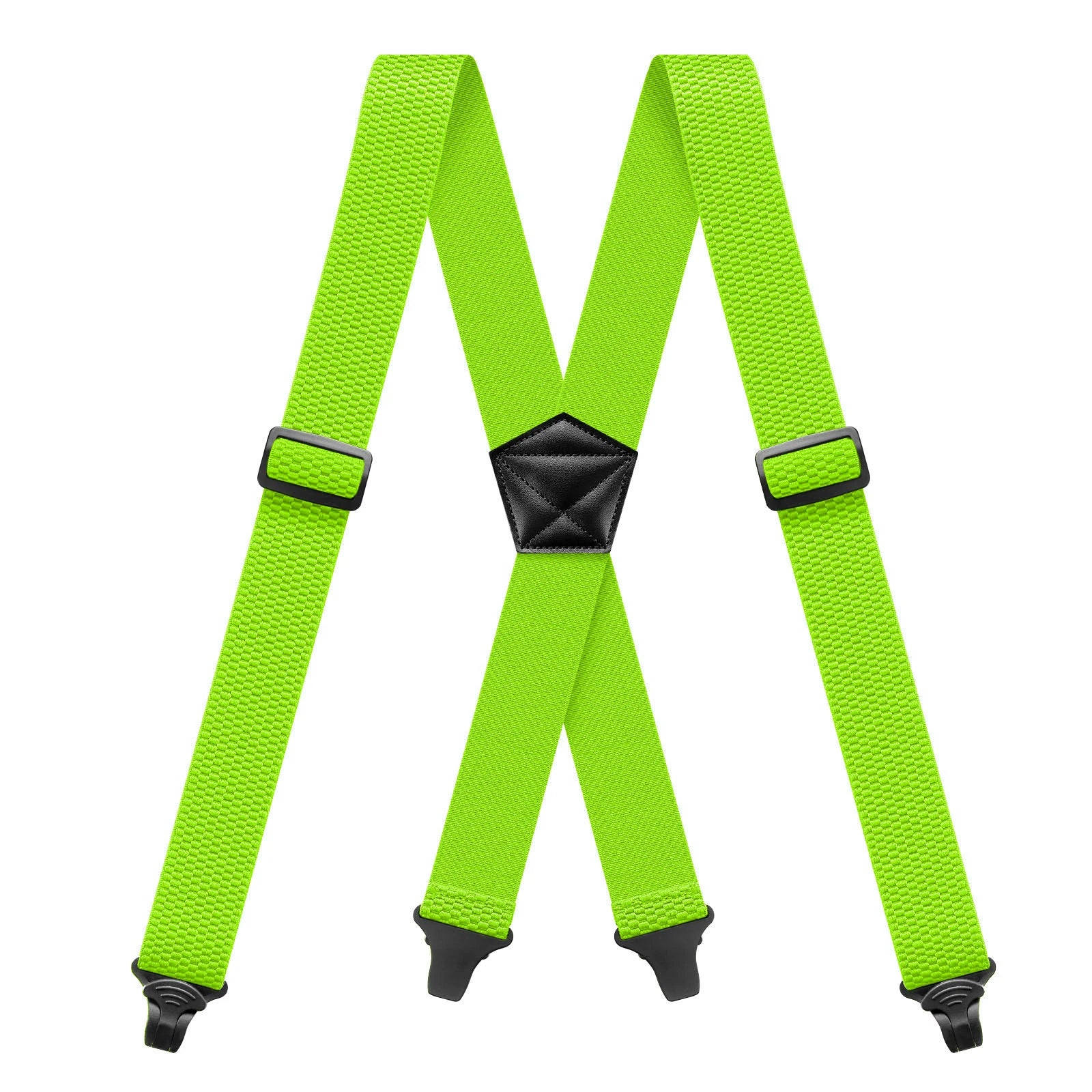 Heavy Duty Men’s Suspenders 3.8cm Wide X-Back Work Braces with 4 Strong Plastic Gripper Clasps – Adjustable Elastic Trouser Suspenders